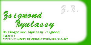zsigmond nyulassy business card